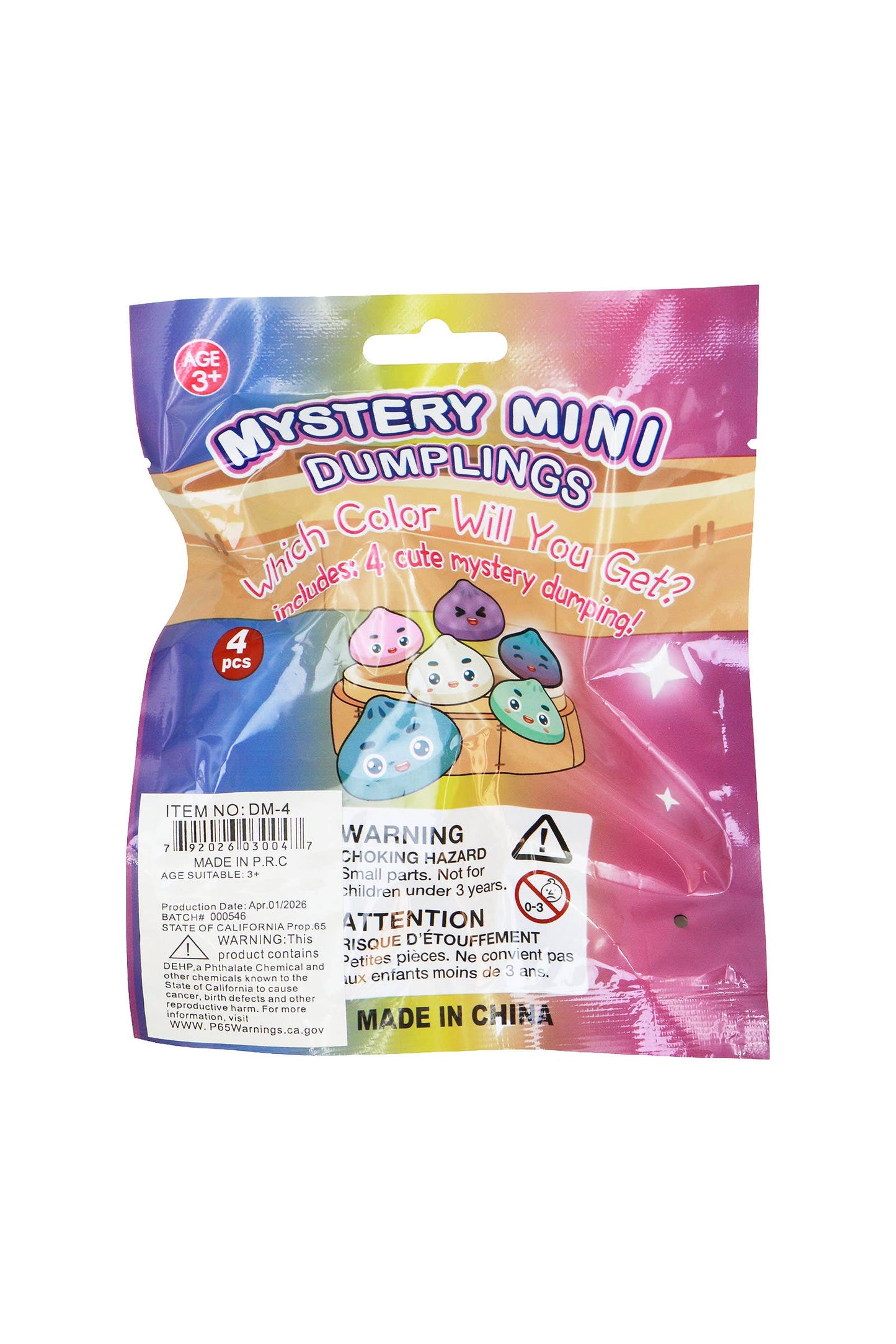 4-Count Mini Sticky Mochi Dumpling Squishy Mystery Blind Bag