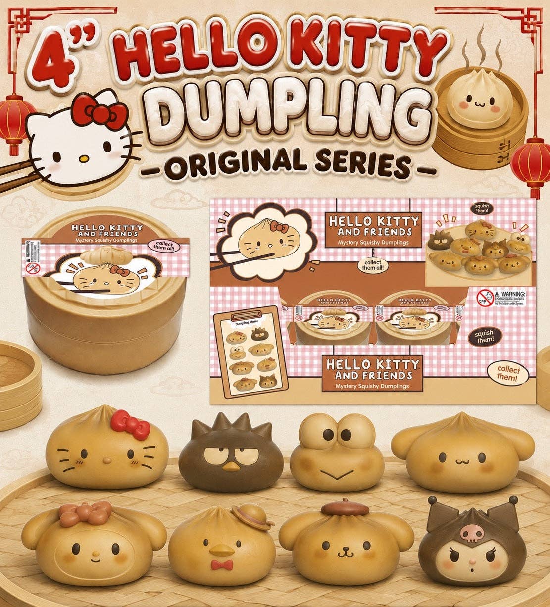 (Preorder) Sanrio Hello Kitty And Friends Mystery Squishy Dumpling Original Collection (Available in October)