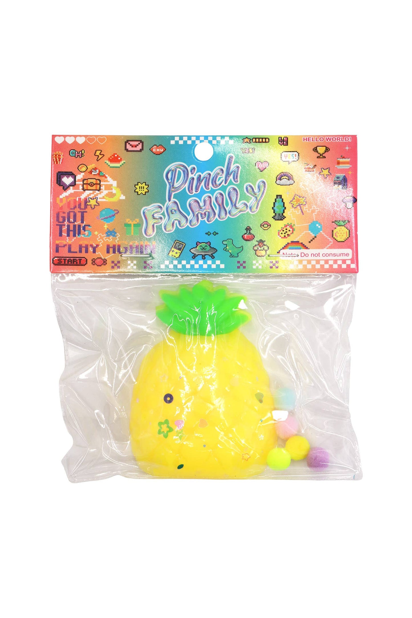 Fruits and Vegetables Sticky Mochi Pom Pom Taba Squishy