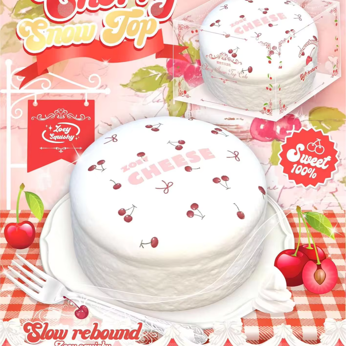 Zoey Cherry Snow Cake Squishy