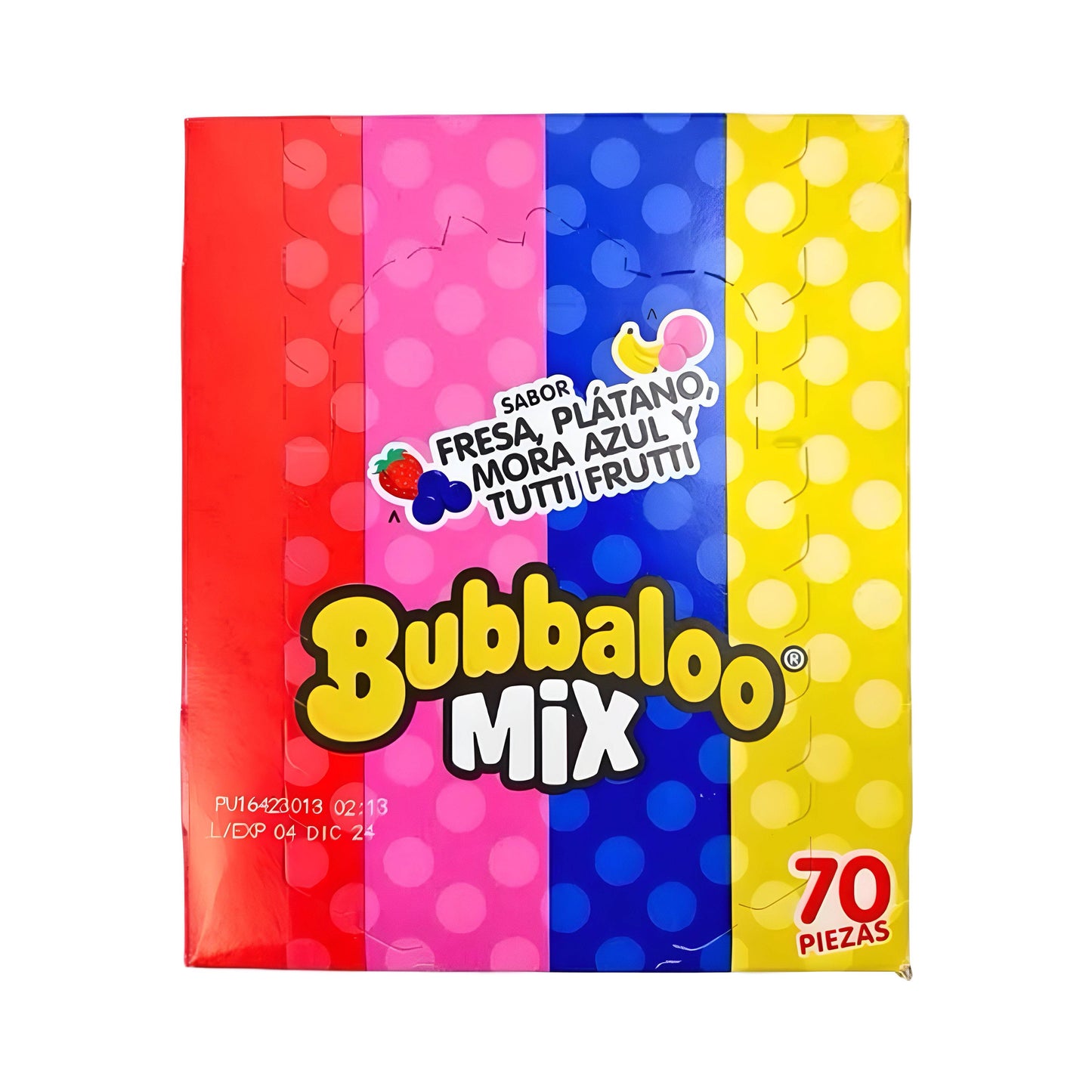 Bubbaloo Mix Flavor Chewing Gum (1 BOX WITH 70 PIECES INSIDE OF IT) Mexican Candy