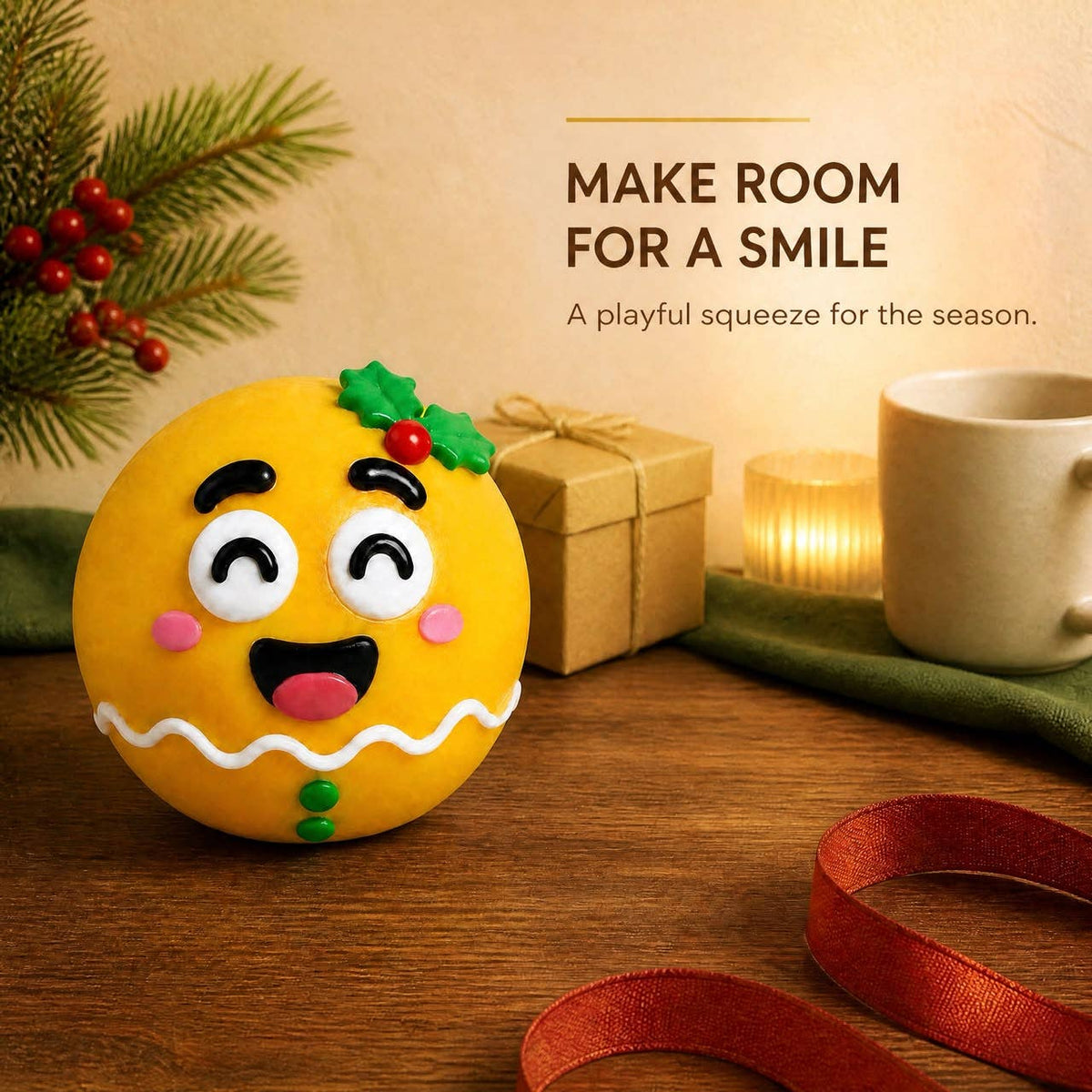 Funny Faces Squishy Balls - Christmas Edition