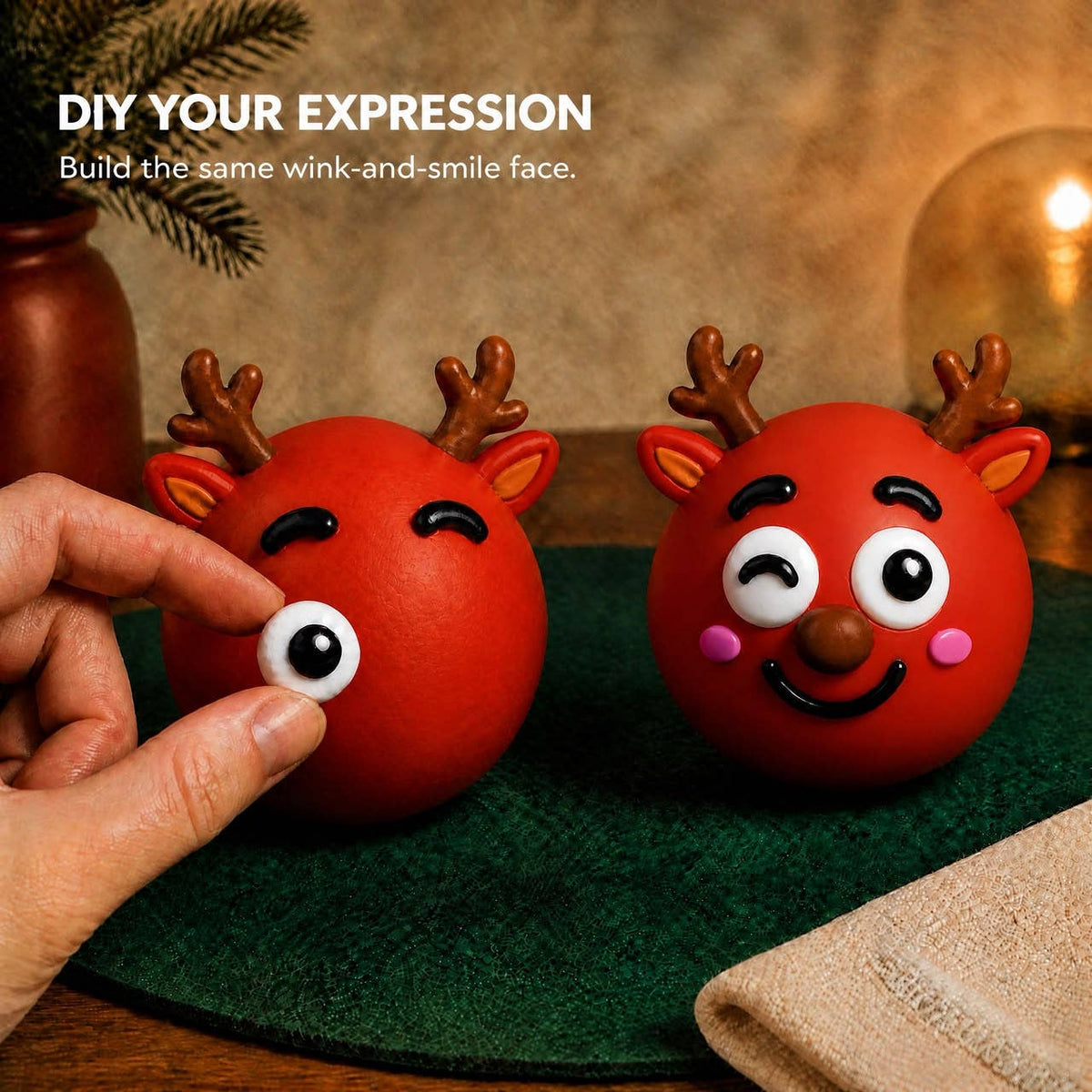 Funny Faces Squishy Balls - Christmas Edition
