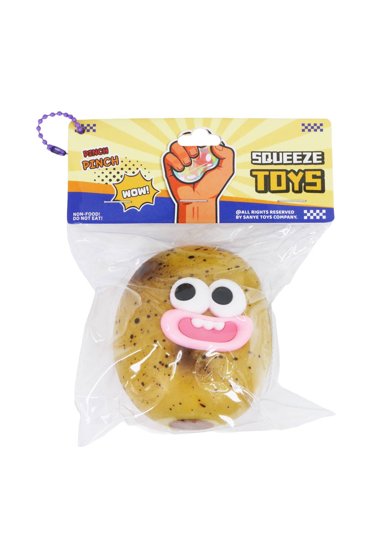 Goofy Smile Potato Soft Fluffy Slime Filled TPR Squishy Bag