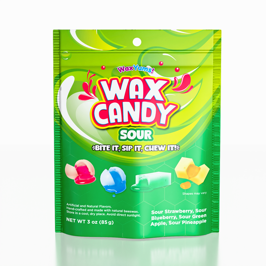 WaxYums Chewy Gushing Sour Wax Candy Bag