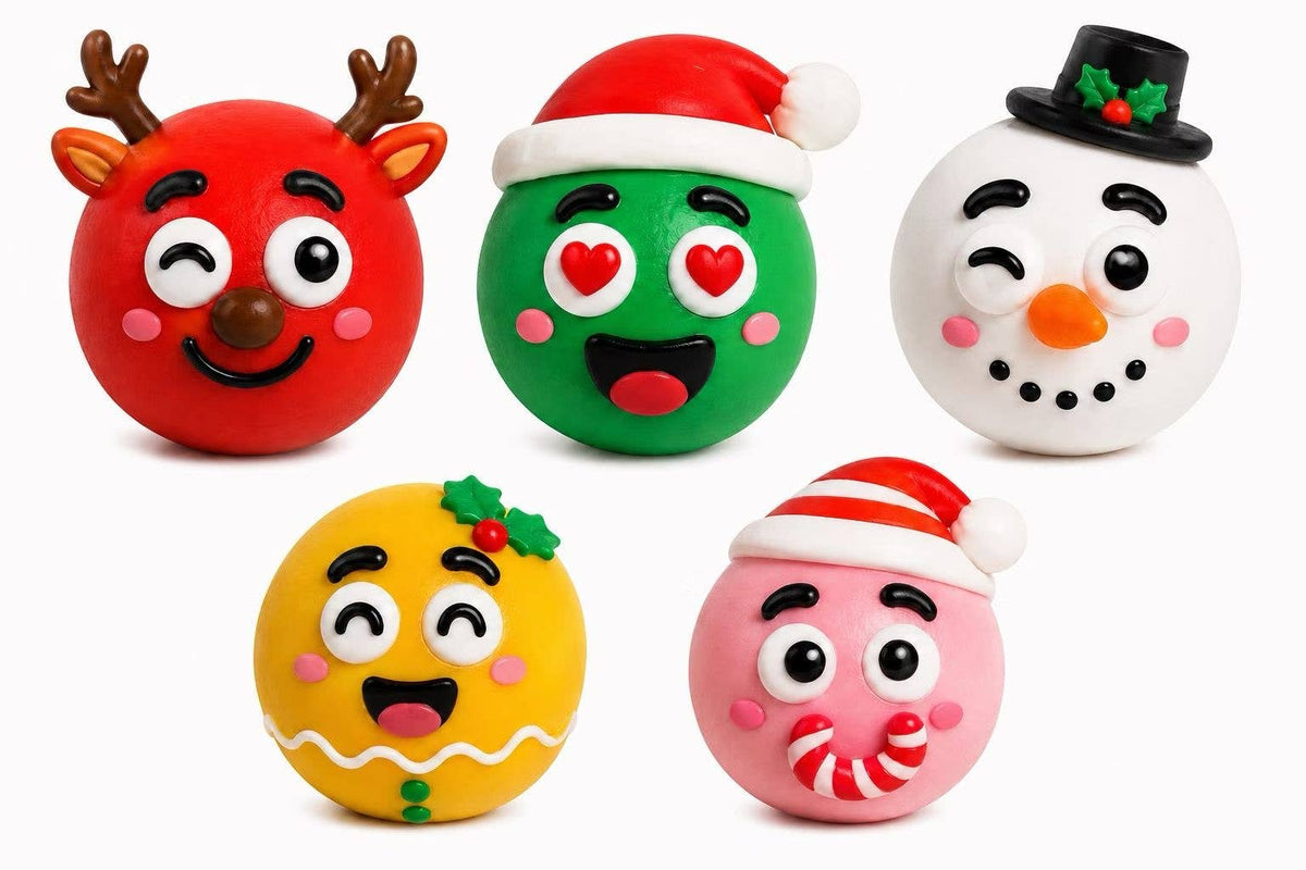 Funny Faces Squishy Balls - Christmas Edition