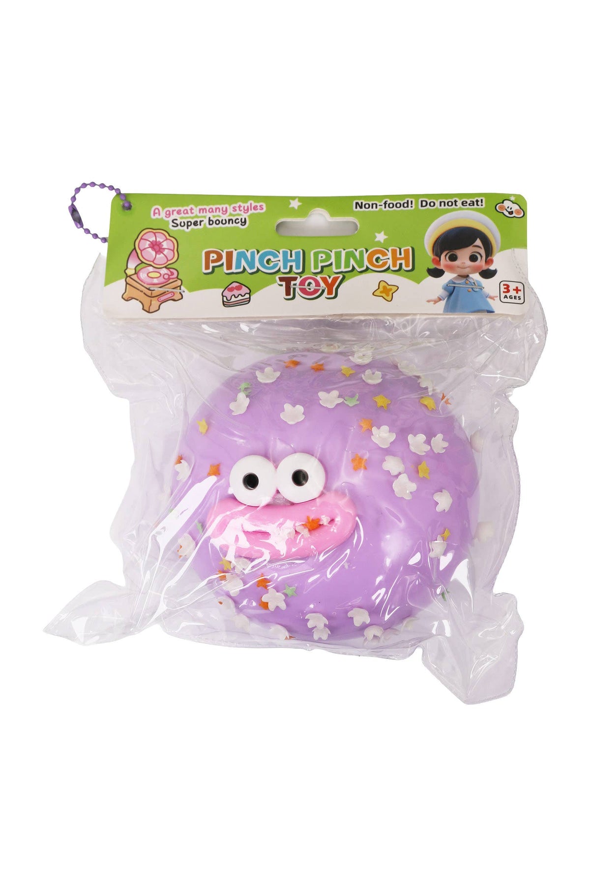 Sprinkled Goofy Smile Bun Fluffy Slime Squishy - 1