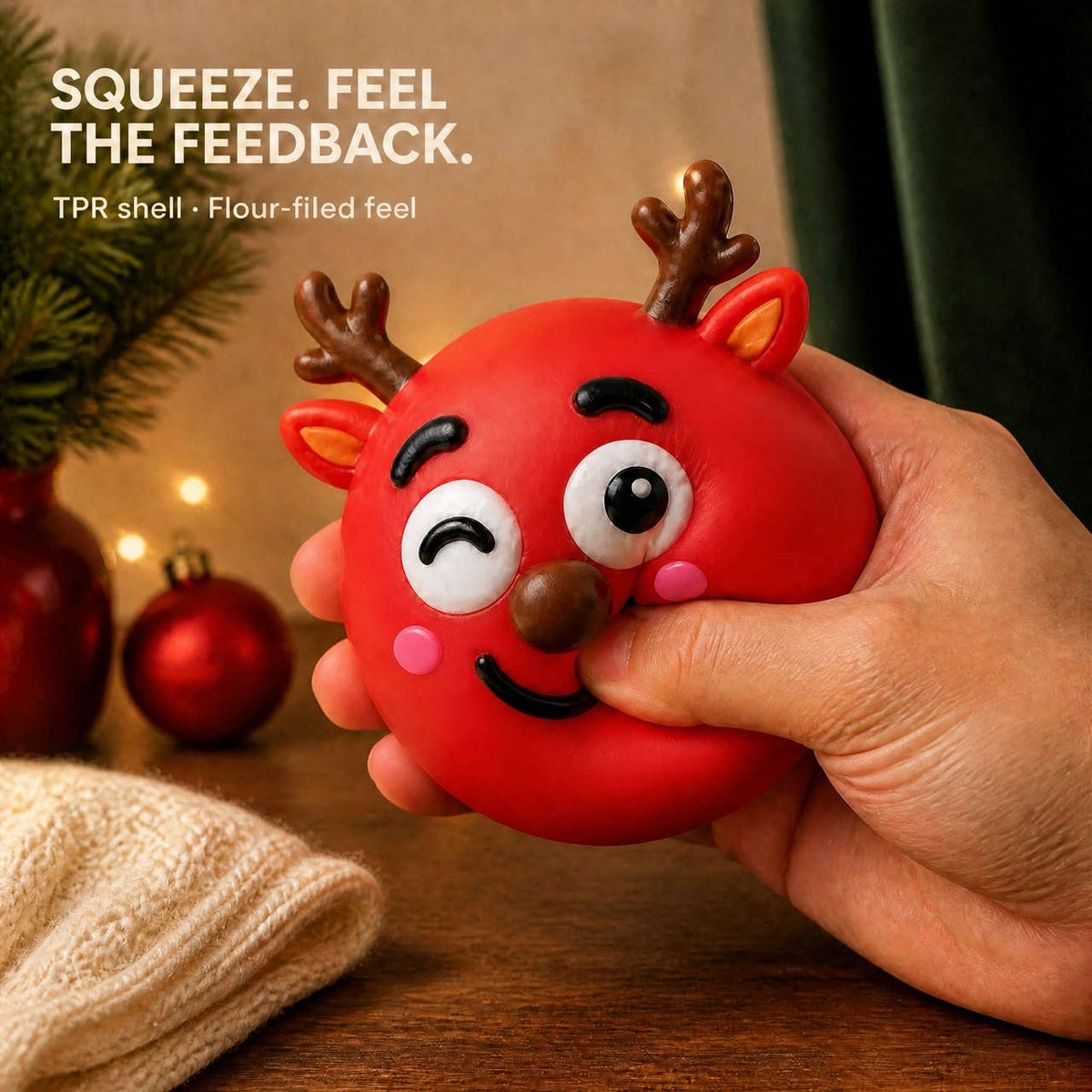 Funny Faces Squishy Balls - Christmas Edition