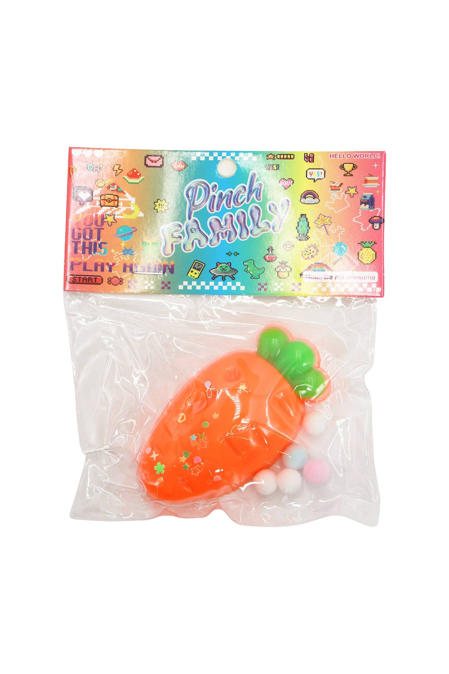 Fruits and Vegetables Sticky Mochi Pom Pom Taba Squishy