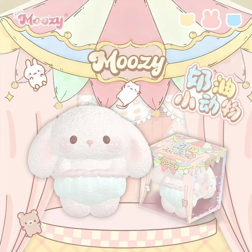Moozy Pink Cream Bunny Squishy