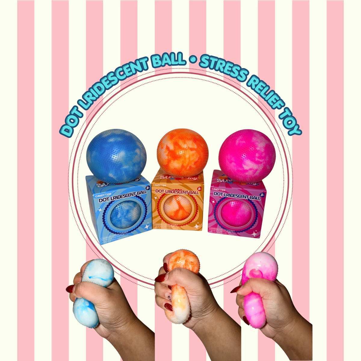 Polka Dot Shiny Ball - Squishy Stress Relief Toy