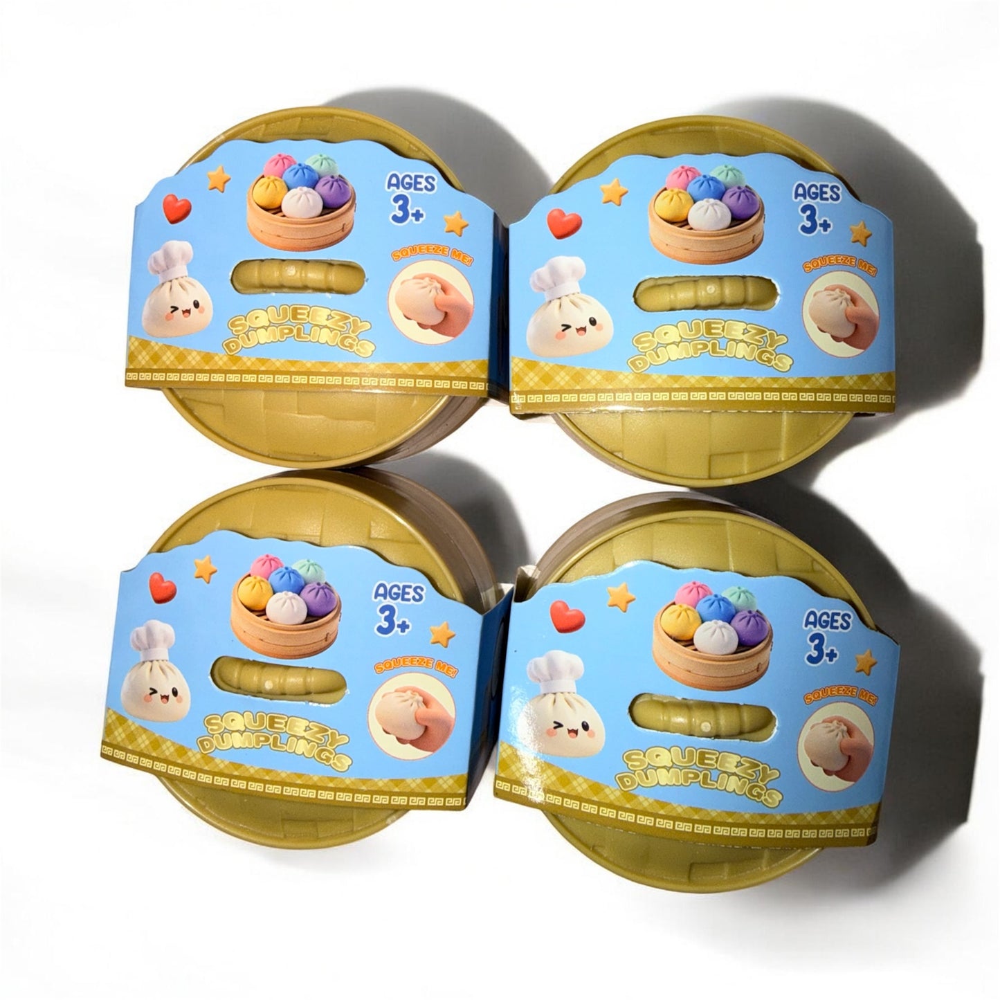 4-Piece Mini Glitter Dumpling Squishy Set