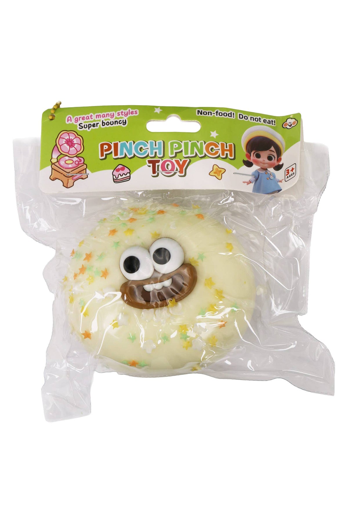 Sprinkled Goofy Smile Bun Fluffy Slime Squishy - 1