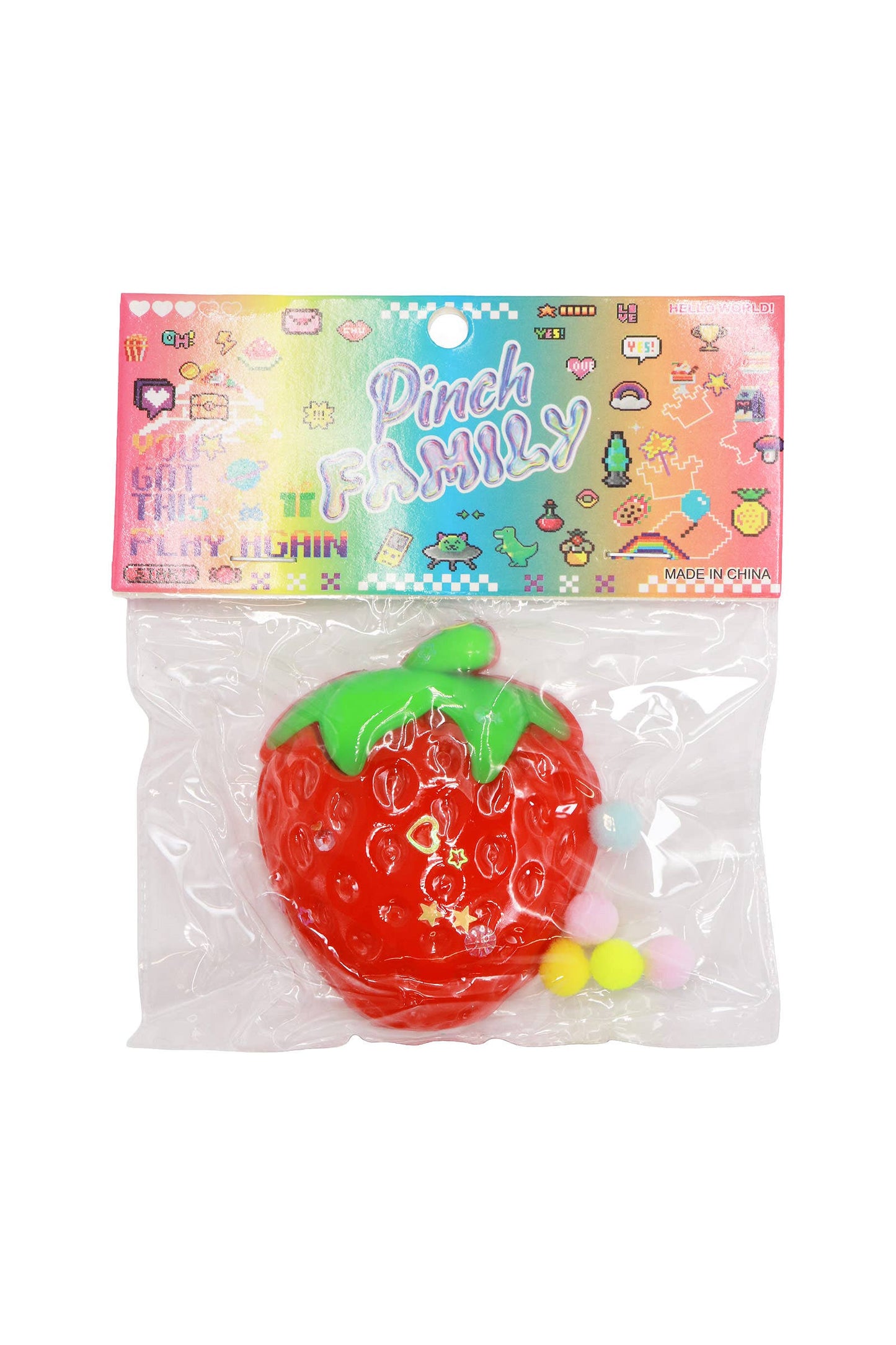 Fruits and Vegetables Sticky Mochi Pom Pom Taba Squishy