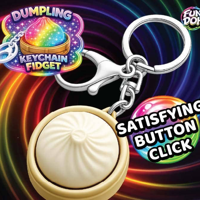 Fun Doh Dumpling Light-Up Click Fidget Keychain
