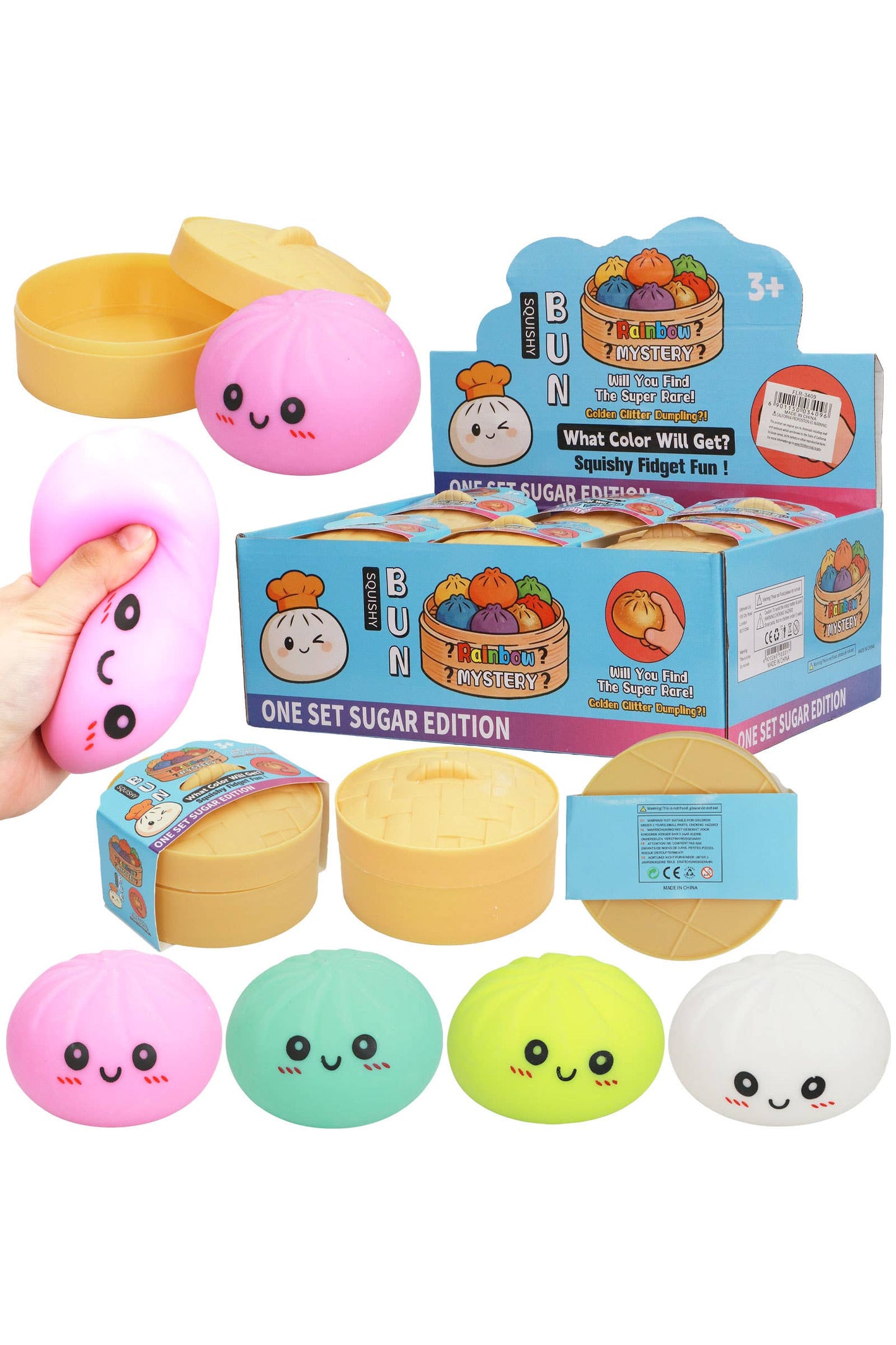 Solid Bao Bun Dumpling Gel Slime Filled Squishy - 12 Pcs