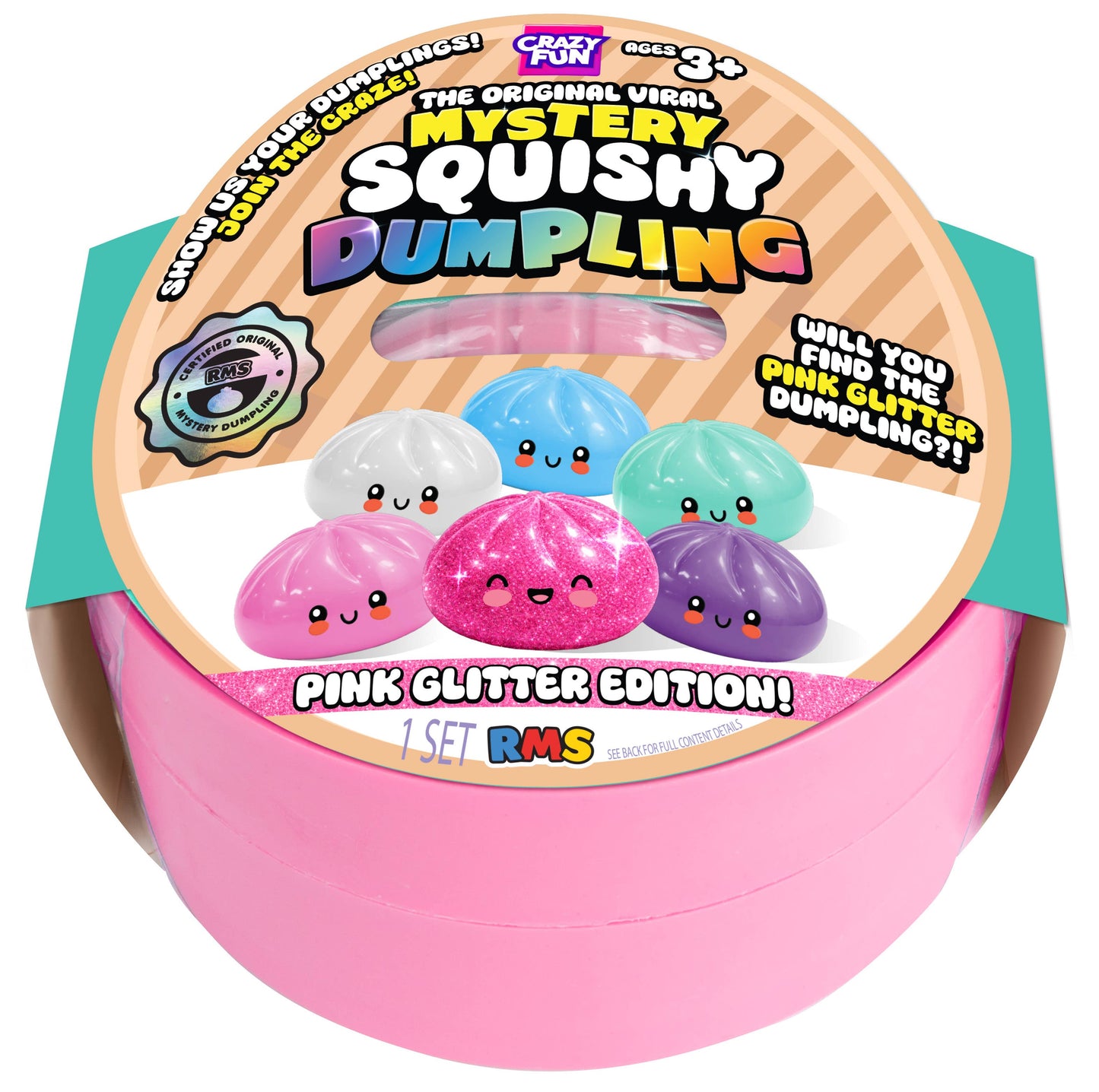 (Pre-Order) RMS® Crazy Fun™ Pink Mystery Glitter Bao Bun (1) Available in October
