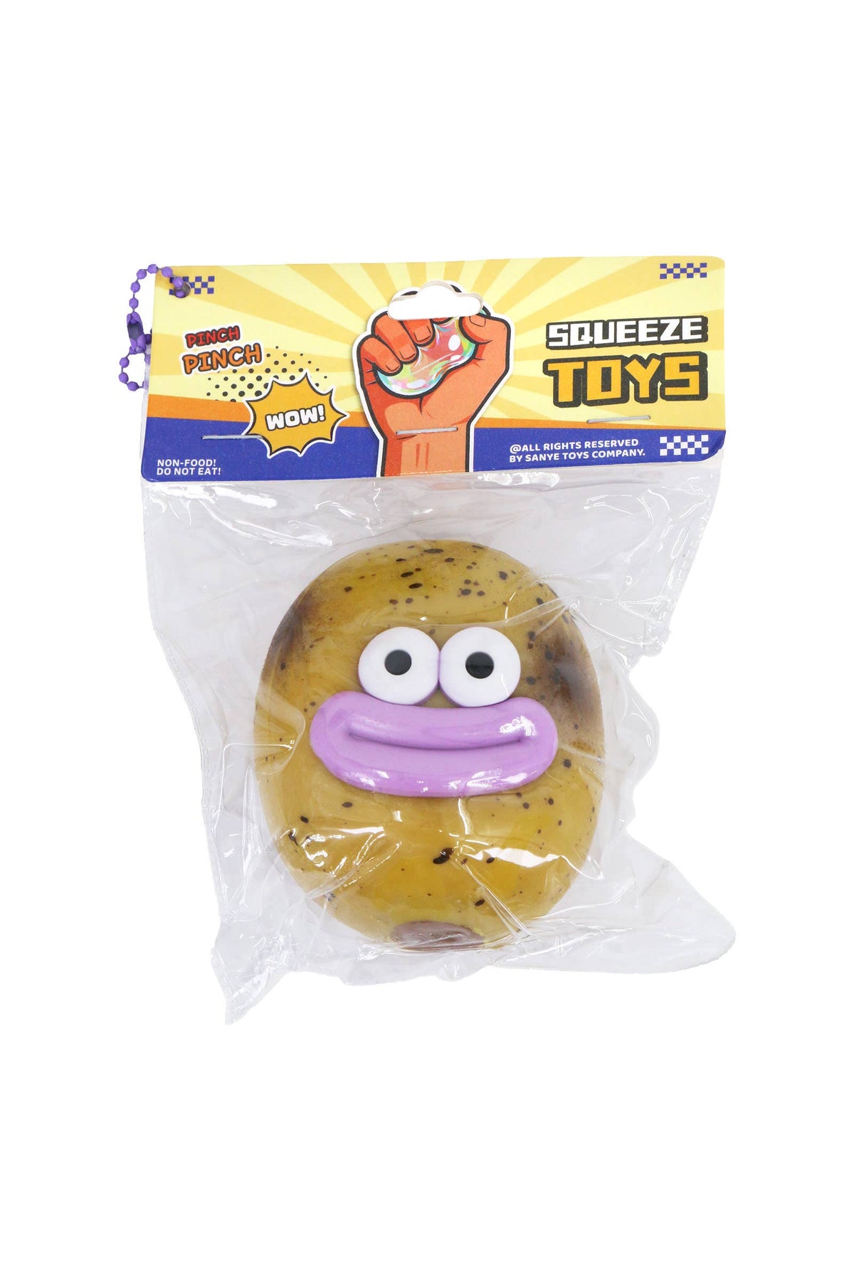 Goofy Smile Potato Soft Fluffy Slime Filled TPR Squishy Bag