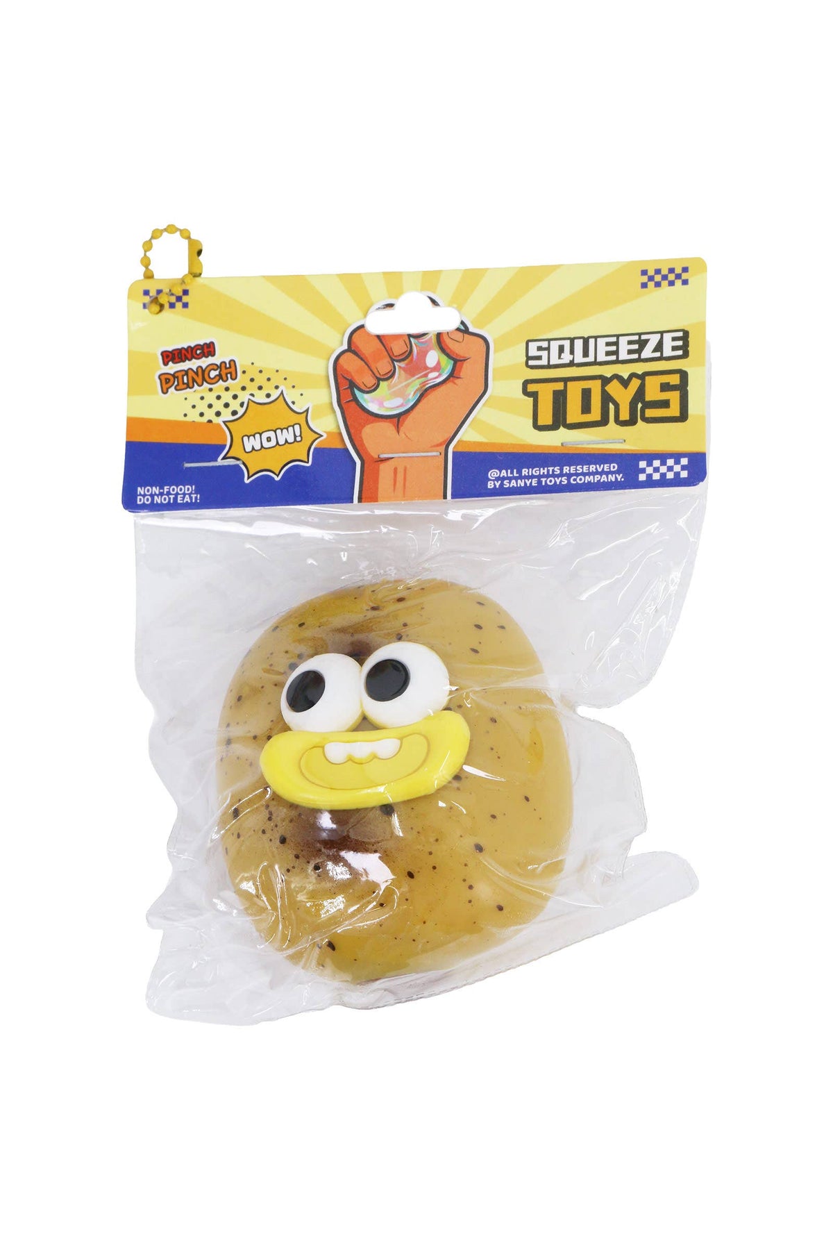 Goofy Smile Potato Soft Fluffy Slime Filled TPR Squishy Bag