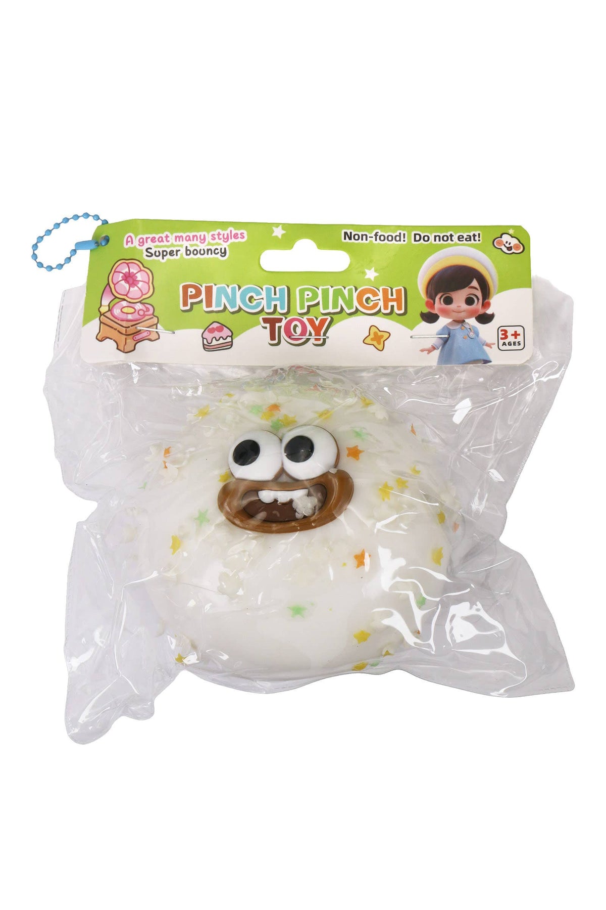 Sprinkled Goofy Smile Bun Fluffy Slime Squishy - 1