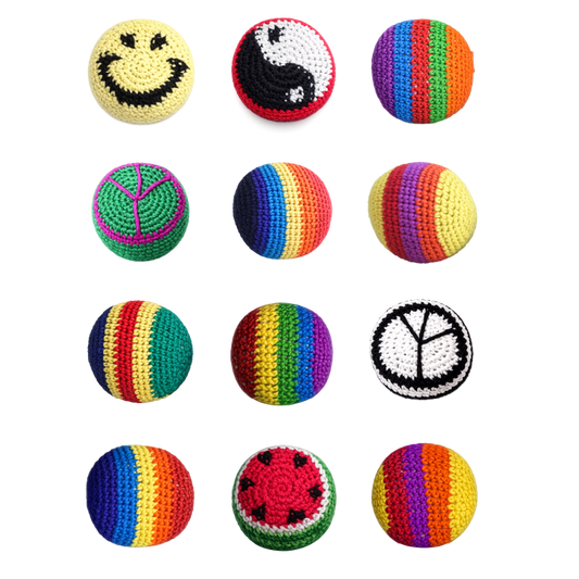 Extreme Retro Hand-Knitted Kick Pouch Footbag