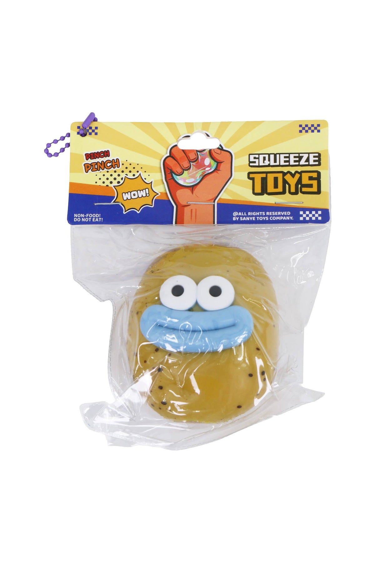 Goofy Smile Potato Soft Fluffy Slime Filled TPR Squishy Bag